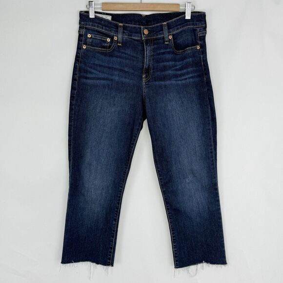 GAP Jeans Size 30 Classic Straight Medium Blue Denim Stretch Mid Rise Cropped - Picture 12 of 16